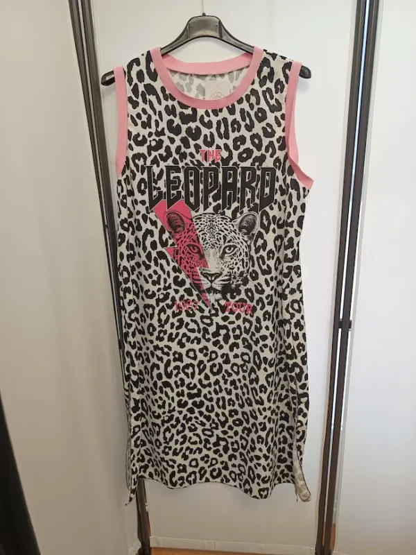 vestido leopardo print