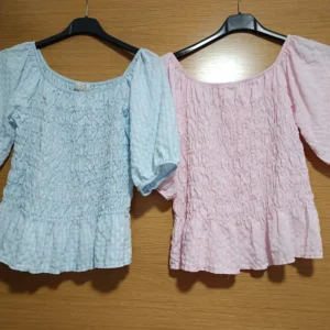 blusa vichy fruncida