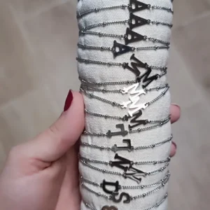 pulseras acero plata inicial